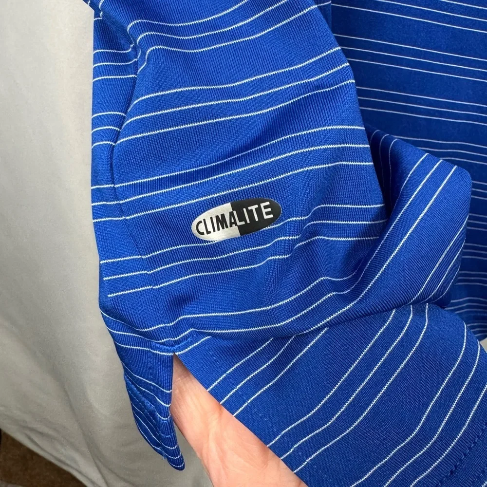 Adidas Dallas Cowboys Climate Polo Shirt Blue With White Stripes L